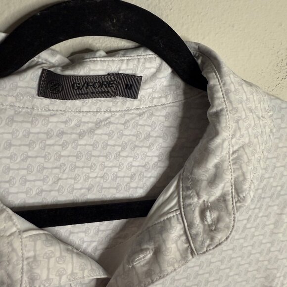 G/FORE Men's Medium Activewear Polo Shirt Short Sleeve Patterned‎ Golf Casual - Picture 5 of 5